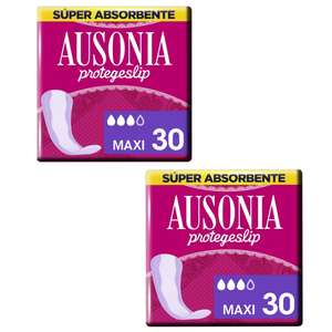 2 x Ausonia Salvaslip Protegeslips/Salvaslips, 30 Unidades con Sistema No Olor, Máxima Protección [Unidad 1'21€]