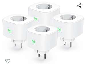 4 Enchufes Inteligente con Monitor de Consumo, Compatible con Alexa y Google Home, Con Horarios y Temporizadores