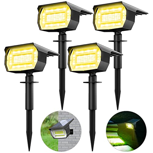 4 Luces Solares LED Exterior Jardin [4 Paquete/72LED]
