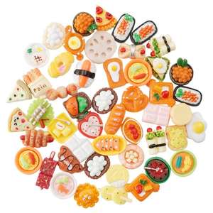 50 Piezas de juguete con forma de comida en miniatura
