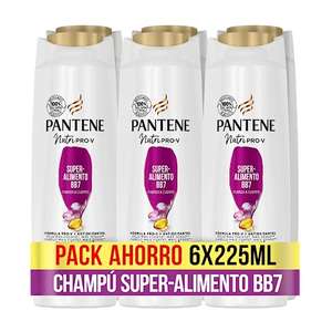 6x 225ml Champú Pantene Fuerza & Cuerpo Nutri Pro-V