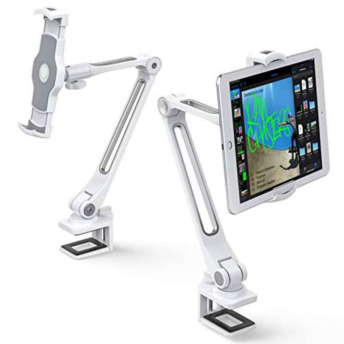 AboveTEK Soporte de Brazo Largo para iPad/Tableta, Soporte Giratorio de 360