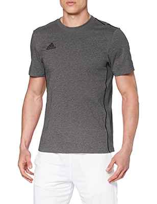 adidas CORE18 tee Camiseta de Manga Corta, Hombre, Dark Grey Heather/Black, XL