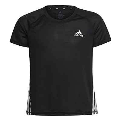 adidas G AR 3S tee T-Shirt, Girl'S, Black/White, 7-8A