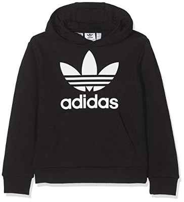adidas Trefoil Sweatshirt Hoodie Sudadera, Unisex Infantil, Black/White, 152