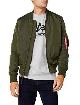 ALPHA INDUSTRIES Flight Jacket|MA-1 TT Chaqueta, Verde (Dark Green 257), L para Hombre
