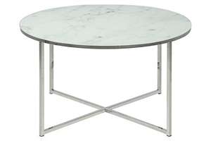 Amazon Brand - Movian Rom - Mesa de centro Ø80 x 45 cm, mármol blanco