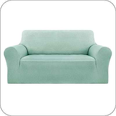 Amazon Brand - Umi Fundas para Sofa Funda Sofa 2 Plazas Elasticas Anti Gatos Funda Protectora para Salon Verde Claro
