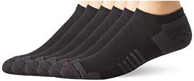 Amazon Essentials 6-Pack Performance Cotton Cushioned Athletic No-Show Socks Calcetines, Negro, 38.5-46, Pack de 6