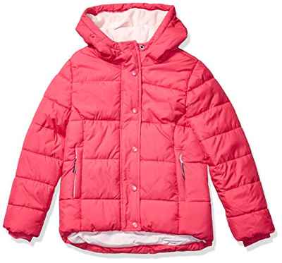 Amazon Essentials Chaqueta Gruesa y Acolchada con Capucha Niña, Rosa, 11-12 años