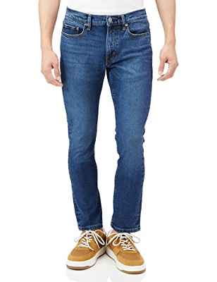 Amazon Essentials Pantalón Vaquero de Corte Tipo Bota Elástico de Ajuste Entallado Hombre, Lavado Claro, 40W / 29L