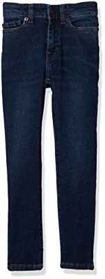 Amazon Essentials Pantalón Vaquero Elástico de Ajuste Entallado Niño, Azul/Lavado Oscuro, 6 años Grande