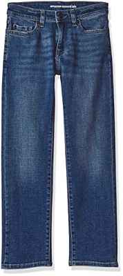 Amazon Essentials Vaqueros estándar de Corte Recto Niño, Lavado Medio, 10 años Slim