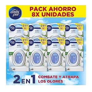 Ambipur Ambientador Casa para Baño (8 x 45 días), Elimina y Previene los Malos Olores