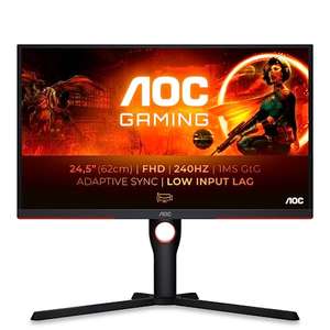 AOC Gaming 25G3ZM/BK - Monitor FHD de 25", 240 Hz, 0.5 ms MPRT, FreeSync Premium (1920x1080, HDMI, DisplayPort, USB Hub) negro/rojo