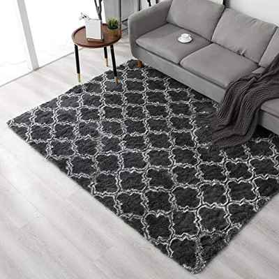 ARNTY Alfombra Salon, Alfombras de Habitacion Alfombras Infantile Alfombras Salon Modernas Grande Gris Alfombra Pelo Largo para Salon Dormitorio (Moderno A, 120 * 160cm)