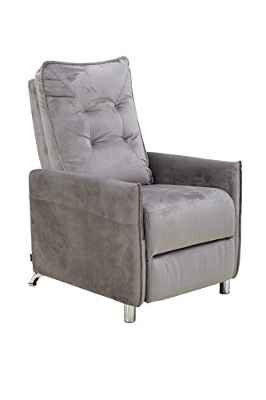 Astan Hogar Sillón Relax con Reclinación Manual, Tapizado en Terciopelo, Modelo Lui AH-AR30800GR