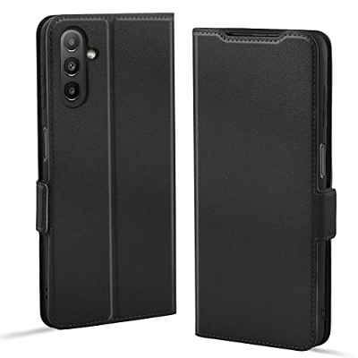 Aunote Funda Samsung Galaxy A13 5G, Fundas A13 5G Libro, Carcasa A13 5G con Cierre Magnético, Tarjetero y Suporte, Capa Plegable Cartera, Flip Phone Cover Case, Tipo Étui Piel Protección.Negro