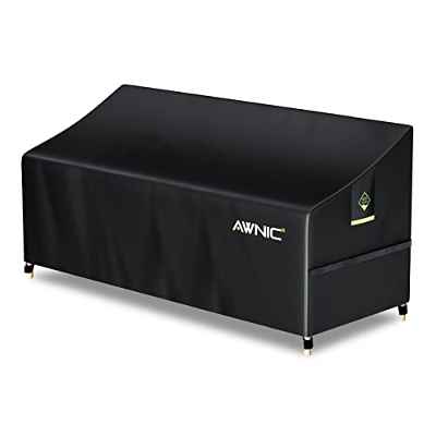 AWNIC Funda para Banco de Jardín 3 Plazas 175cm con Salidas de Aire Funda para Sofá Exterior Impermeable UV Resistente al Desgarro Poliéster