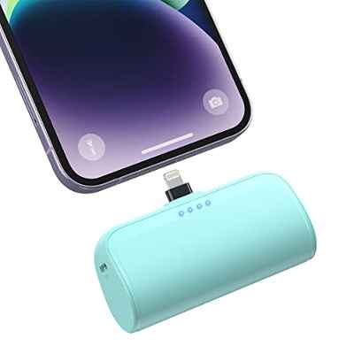 AXNEB Batería Externa para iPhone, 5200mAh 18W PD Mini Power Bank Batería Portátil con Doble Salida y Entrada de Carga Rápida para iPhone 14/14 Pro Max/13/13 Pro Max/12 Pro/11/SE/XR/XS y Más - Rosado