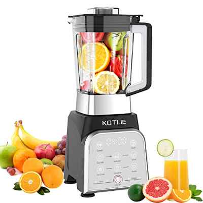 Batidora de Vaso, KOTLIE Batidora Smoothie 2000W con 8 Programas Preestablecidos, Blender Gasto y Tiempo Ajustables, La Botella sin BPA de 2L Gran Capacidad, 28000 RPM para Hielo y Fruta Seca