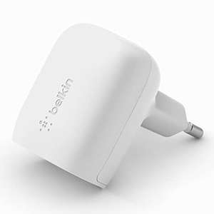 Belkin cargador de pared rápido USB Tipo C Power Delivery de 20 W, certificación USB-C PD 3.1 PPS, diseño compacto y portátil