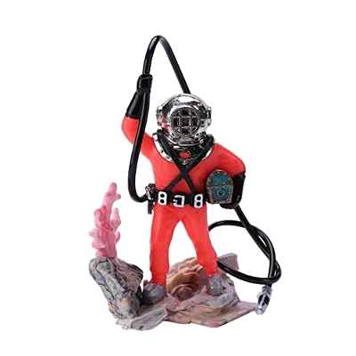 Bestgle Decorations Adornos de Pecera Adorno de pecera Flotante con buceador Buceo Pez Tank Ornament Decoration para Acuario Pecera Estanque De Peces Decoración (Rojo)