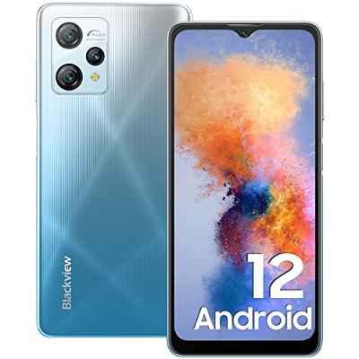 Blackview A53 Moviles Baratos y Buenos, 5GB+16GB(TF 1TB) Smartphone Android 12, 6,52" HD+ Batería 5080mAh Teléfono Móvil Libres, Cámaras de 12MP+5MP con Fingerprint/Dual 4G/GPS