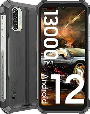 Blackview Móvil Resistente, BV7100 Movil Todoterreno 13000mAh,10+128GB(SD 1TB) Carga Rápida 33W,6.58'' FHD+ 12MP/8MP Telefono Movil Android 12 4G Doble SIM/NFC/OTG/GPS