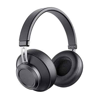 Bluedio BT5 │ Auriculares Bluetooth circumaurales, 20 Horas de reproducción, inalámbricos, Almohadillas de Piel sintética y Suave Espuma viscoelástica, micrófono Incorporado, Color Negro