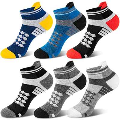 Bobicon Calcetines Cortos Deporte Hombre Mujer, 6 Pares Calcetines Tobillero Running, Transpirable Trabajo Trekking Algodon Calcetines (37-42, Multicolor)