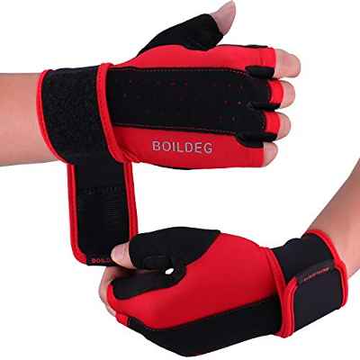 boildeg Guantes Gimnasio Hombre Mujer,Guantes Pesas Gym Guantes Fitness Transpirable con Protección Completa de Muñeca y Palma para Crossfit Levantamiento de Pesas Musculación (Violet, S)