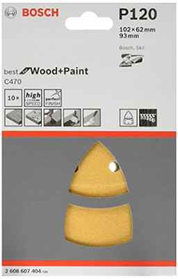 Bosch 2 608 607 404 - Juego de 10 hojas lijadoras (102 x 62, 93 mm, 120)
