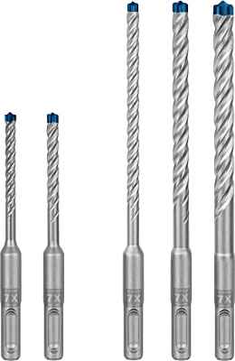 Bosch Professional 5 piezas Set de brocas para martillo Expert SDS plus-7X (para Hormigón armado, Ø 5-10 mm, accesorios Martillo perforador rotativo)