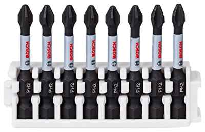 Bosch Professional 8 uds. Punta de Atornillar Cruceta (Impact Control, PH2 Bits, Longitud 50 mm, Pick and Click, Accesorio Atornilladores de Impacto)