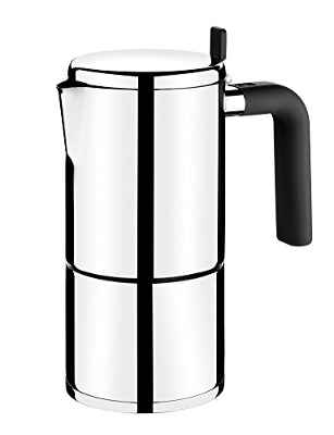 BRA Cafetera Italiana Bali INOX,10 Tazas, Acero Inoxidable, 10 cm