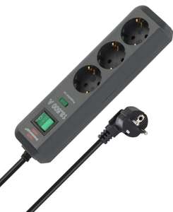 Brennenstuhl Regleta de Enchufes con 3 Tomas y protección contra sobretensiones (Protección sobretensión hasta 13.500 A)