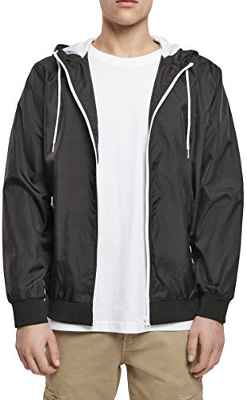 Build Your Brand Windrunner Chaqueta, Multicolor (Blk/Wht 00050), XX-Large para Hombre