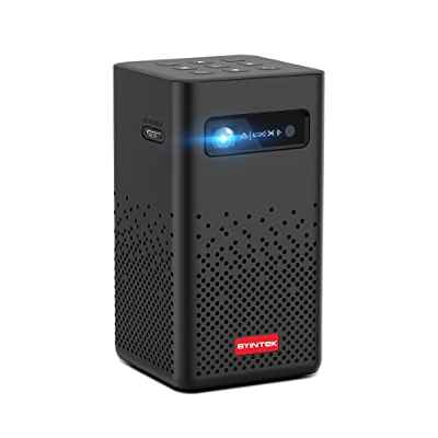 BYINTEK P20 Mini proyector DLP 3D actualizado, proyector portátil HD LED WiFi Alimentado por batería, Compatible con 1080P 4K, Sistema operativo Android 9.0, Pantalla inalámbrica para Smartphone