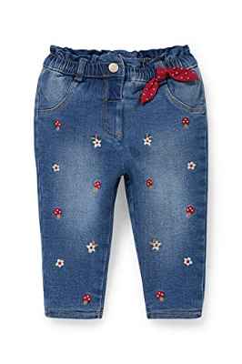 C&A Bebé Niña 5 Pocket Thermowear Jeans Ropa funcional Algodón Regular | Vaquero, Jeans-azul claro, 68 cm