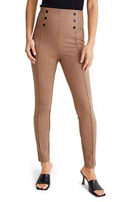 C&A Leggings para mujer, súper ajustados, color liso, marrón claro, 42