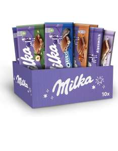 Caja de tabletas de Milka, 5 sabores, 10 tabletas de 100 gramos