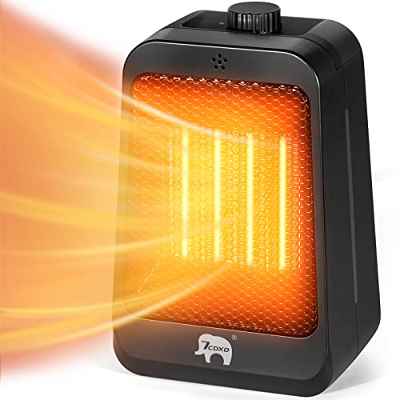 Calefactor Bajo Consumo, 1500W Calefactor 3 Modos Ajustables Calefactor Baño con Protección Contra Sobrecalentamiento y Vuelco Ideal para Baño y Dormitorio (Negro Profundo)