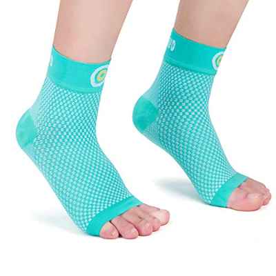 CAMBIVO Tobillera Estabilizadora 2 Pares, Tobillera Para Esguince Compresión Ajustable Protección, Calcetín Para Fascitis Plantar (Negro, Large)