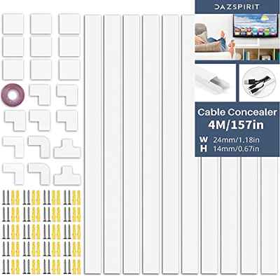 Canaleta para Cableado 10 Piezas, 4M Canal De Cables, Canaletas Cables Pared, Ocultar Cables TV, Gestión De Cables Ordenado, para Ocultar La Gestión De Cables De Todos Los Cables en El Hogar/Oficina