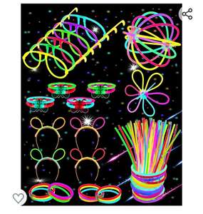 Carehabi Juego de 100 barras luminosas para niños, con conector, accesorios para fiestas, festivales