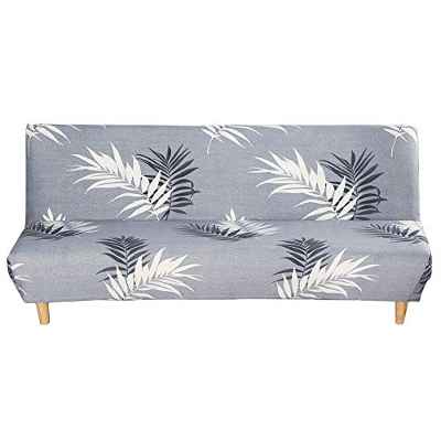 Carvapet Elástica Funda para Sofá Sin Brazos Sofá Protector Funda Clic Clac Antideslizante Cubre Sofá (Gris Claro)