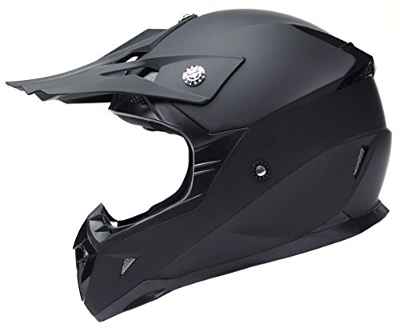 Casco Motocross Eduro ECE Homologado - YEMA YM-915 Casco de Moto Cross Integral para Mujer Hombre Adultos-Negro-S