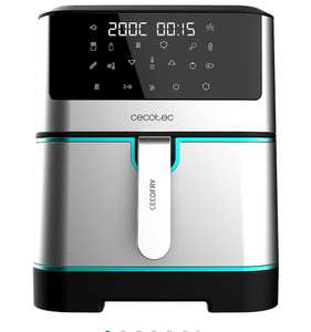 Cecotec Freidora de Aire sin Aceite de 8 L Cecofry Supreme 8000 Air Fryer. 1800 W, Panel Táctil, 30º-200 ºC, 10 Modos, Acero Inoxidable