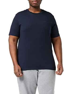 Champion American Classics Small Script Logo S-S Camiseta, Azul (Tono sobre Tono), XS para Hombre